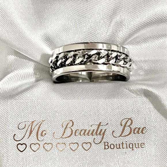 Silver Chain Fidget Ring - Picture 2 of 6